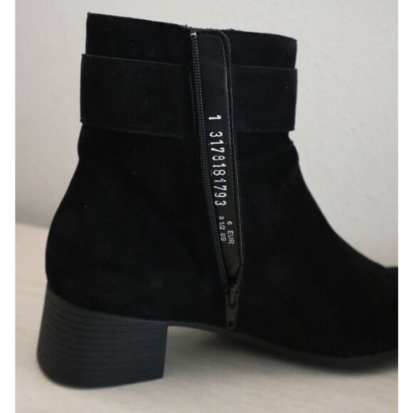 Mephisto Women's Sz 8.5 Black Gianina Suede Ankle Boots w/Buckle - Picture 10 of 10